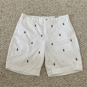 POLO RALPH LAUREN Embroidered Logo Cotton Shorts